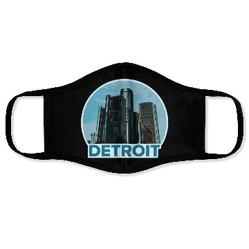 Discover Detroit Skyline Face Masks
