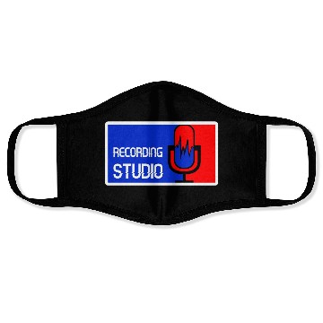 Discover Recording Studio Logo Microphone Face Masks