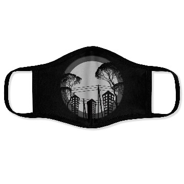 Discover Black Tree Building Face Masks