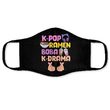 Discover K-Pop Ramen Boba K-Drama Face Masks