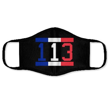 Discover France Flag Number 113 Face Masks