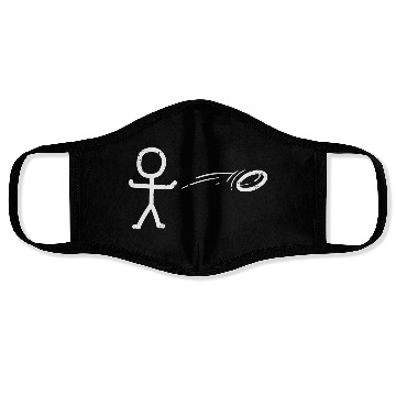 Discover Stick Man Playing Disc Golf Frisbee Golfing Golfer Face Masks