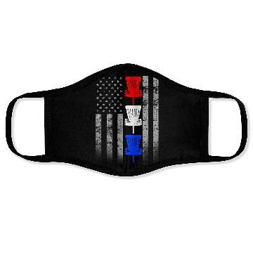 Discover Red White and Blue Disc Golf Flag Face Masks