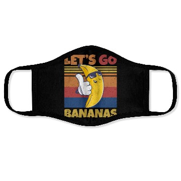 Discover Retro Let's Bananas Funny Cool Banana Face Masks
