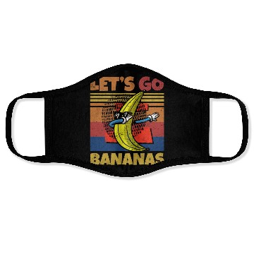 Discover Retro Let's Bananas Funny Dab Banana Face Masks