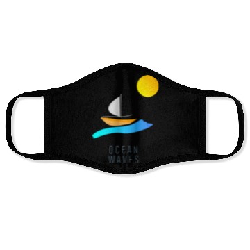 Discover Ocean Waves Sailing Yachting Abstract Face Masks