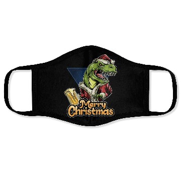 Discover christmas santa claus T-rex dinosaur Face Masks