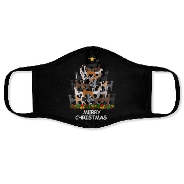 Discover Great Dane Christmas Tree Merry Christmas Face Masks