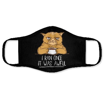 Discover Sarcastic Running Design For Runner Cat Lover Face Masks