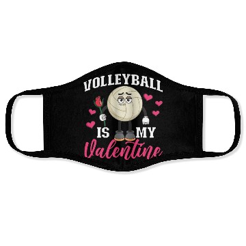 Discover Volleyball Player Team Valentines Face Masks