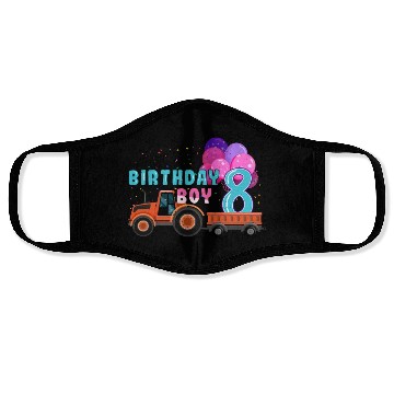 Discover Birth Born Age 8 Year Old Boy Ranch Farm Tractor Face Masks