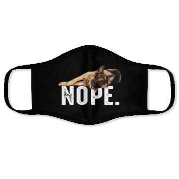 Discover Nope Lazy German Shepherd Dog Lover Gift Face Masks