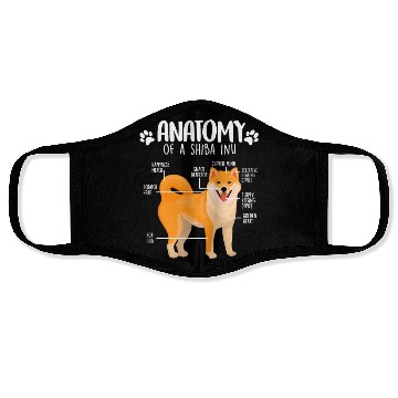Discover Shiba Inu Funny Anatomy Shiba Inu Dog Lover Face Masks