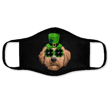 Discover Irish Goldendoodle Doodle Dog St Patrick's Day Face Masks