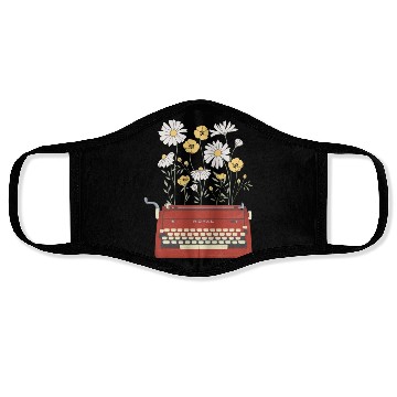 Discover Wild Flower Type Writer Face Masks