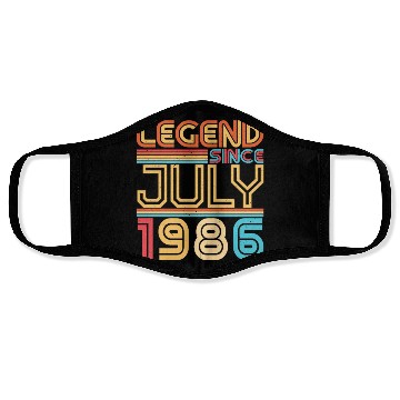 Discover Birthday Greeting July 1986 Face Masks