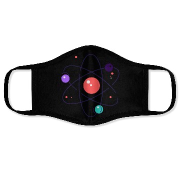 Discover atom, physics, physic, science Face Masks