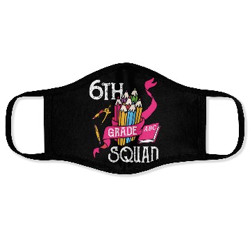 Discover 6th Grade Squad Student Back To School Face Masks