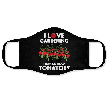 Discover Vegetable Gardening Funny Pun Red Tomatoes Face Masks