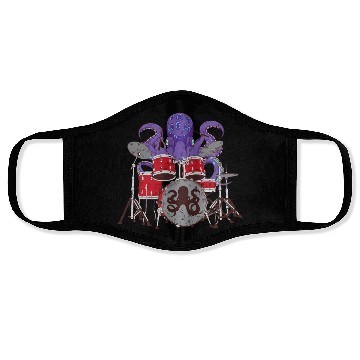 Discover Octopus Drumming Face Masks Cute Sea Drummer Lover Gift