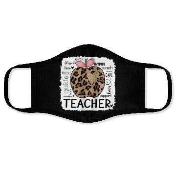 Discover Leopard Apple Teacher Life Back To School 2022 Face Masks