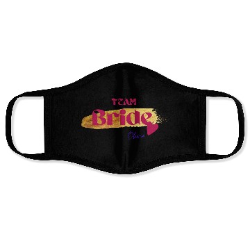 Discover Gold and Black Modern Team Bride Face Masks