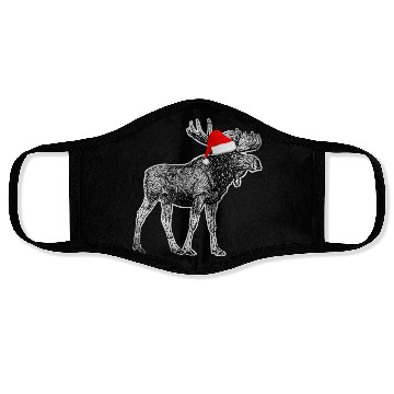 Discover Moose Santa Christmas Canada Alaska Face Masks
