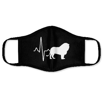 Discover lion heartbeat Face Masks