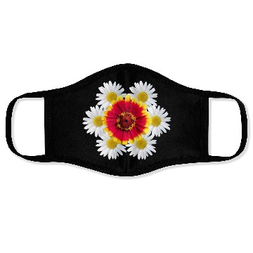Discover zinnia blossom daisy flower blooms flowerpattern Face Masks