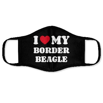 Discover I Love My Border Beagle Face Masks