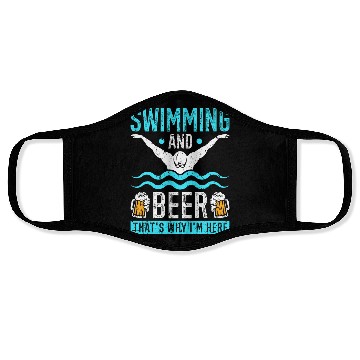 Discover Swimming Beer Men Swim Team Face Masks