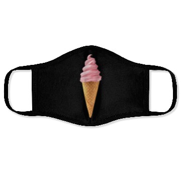Discover Pink Soft Serve Strawberry Icecream Cone Face Masks