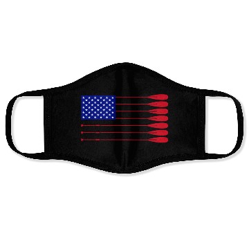 Discover Cool American Flag Rowing Oar Funny Paddle Lover Face Masks