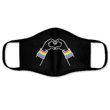 Discover LGBT pride rainbow heart Face Masks