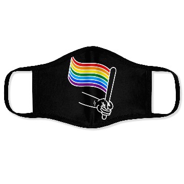 Discover LGBT pride rainbow heart Face Masks