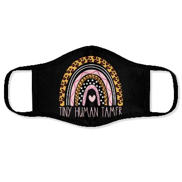 Discover Tiny Human Tamer Bohemian Rainbow Daycare Teacher Face Masks
