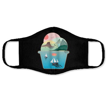 Discover Ice Cream Summer Ocean Wanderlust Sailing Sunset Face Masks