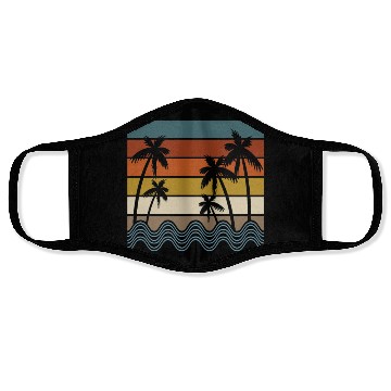 Discover Palm Trees Sunset , Beach, Palm Trees, Vacation Face Masks