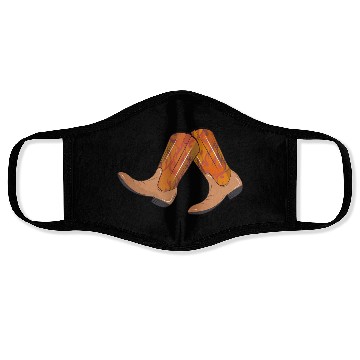 Discover extravagant western boots with flame pattern Face Masks