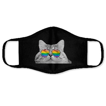 Discover Funny Cat Pride LGBTQ Sunglasses Rainbow Flag Face Masks
