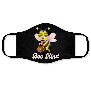Discover Bee LGBTQ Pride Rainbow Flag Kindness Face Masks