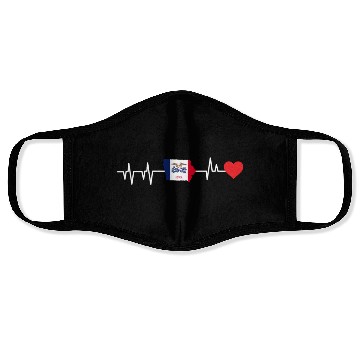 Discover Iowa Heartbeat Gift Face Masks