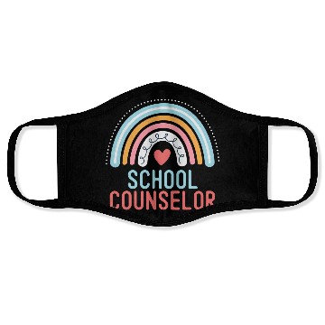 Discover Funny School Counselor Rainbow Appreciation Back Face Masks