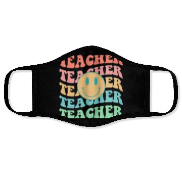 Discover Retro Teacher Inspirational Colorful Elementary Face Masks