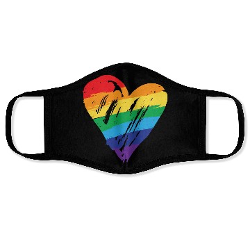 Discover Rainbow Heart - LGBTIQ Gay Pride CSD Queer Face Masks