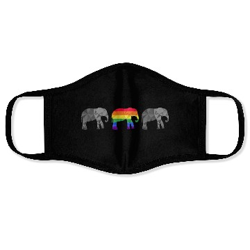 Discover Elephant LGBTQ Rainbow Flag Gay Pride Face Masks
