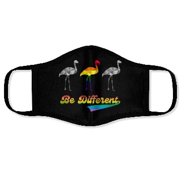 Discover Flamingo LGBTQ Gay Pride Rainbow Flag Face Masks