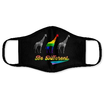 Discover Colorful Giraffe LGBTQ Gay Pride Rainbow Flag Face Masks
