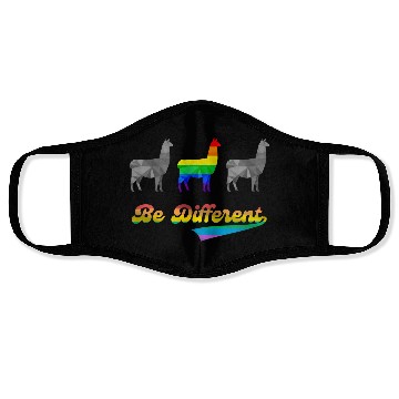 Discover Llama Alpaca LGBTQ Gay Pride Rainbow Flag Differen Face Masks