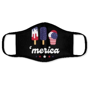 Discover Ice Cream Patriotic Popsicles US Flag Merica Face Masks